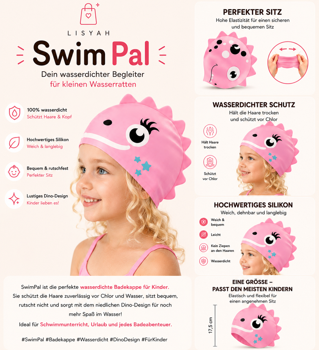 SwimPal Badekappe Rosa