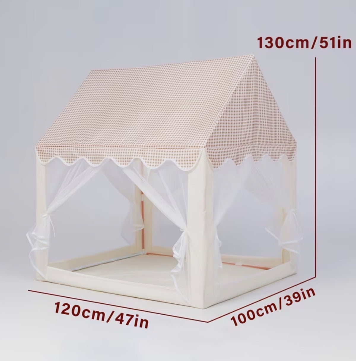 Kinder-Spielhaus mit Vorhängen – gemütliches Spielzelt im Haus-Design Lisa