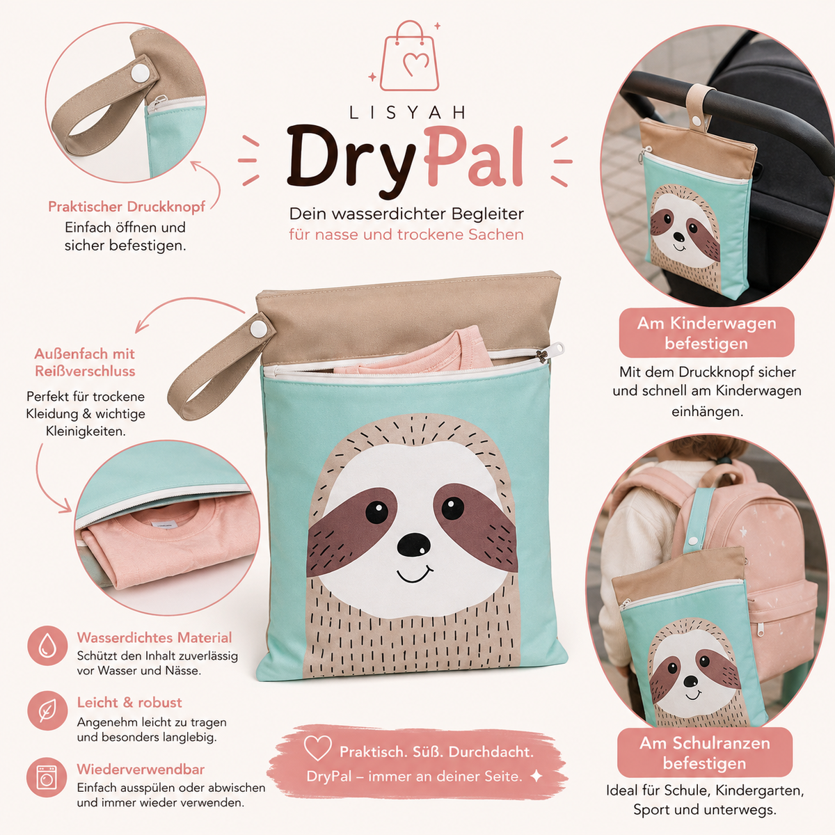DryPal Schwimmbeutel Faultier