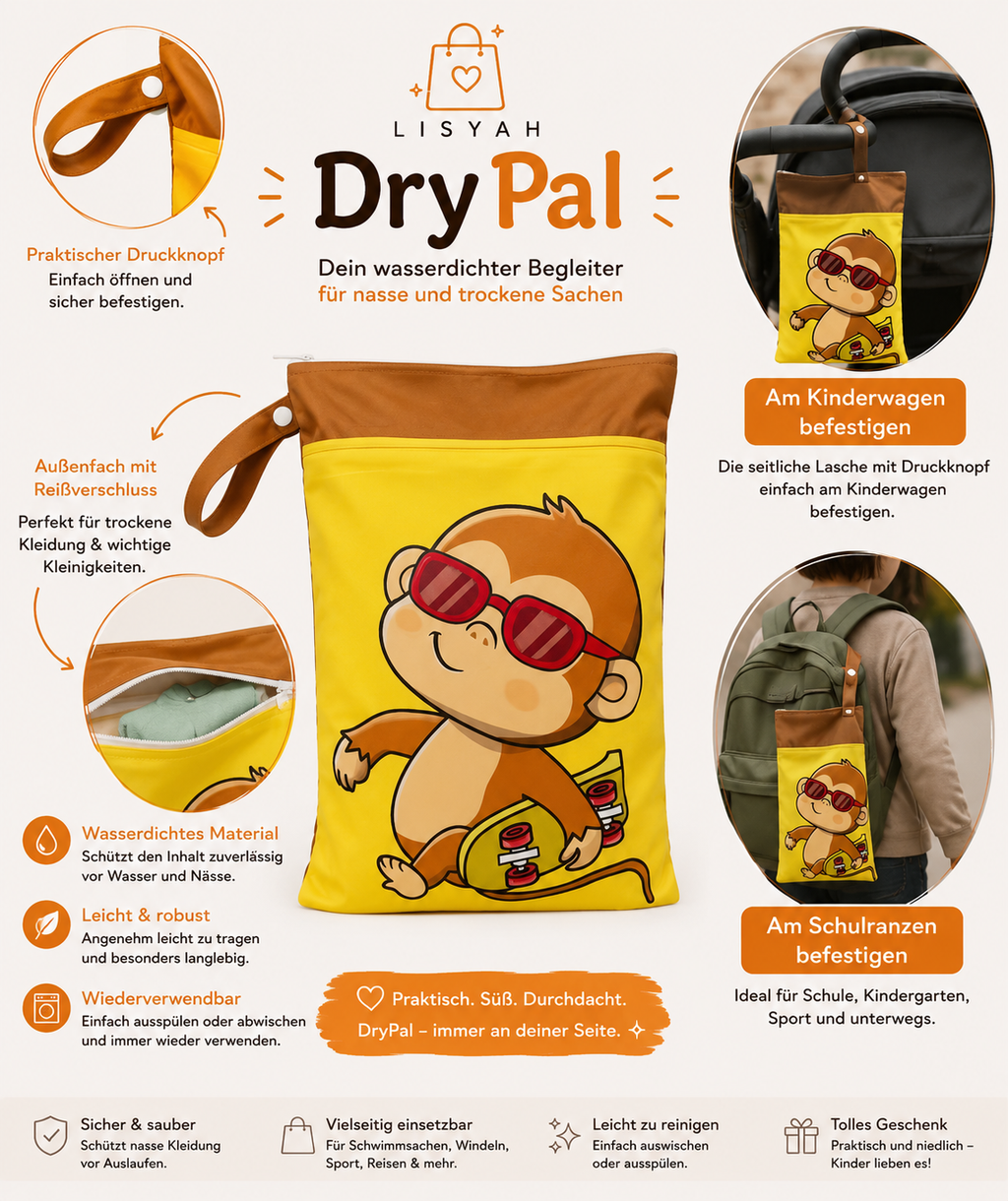 DryPal Schwimmbeutel Affe