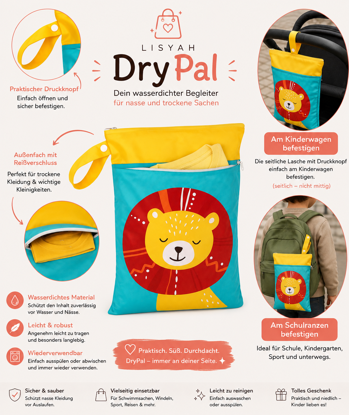 DryPal Schwimmbeutel Löwe